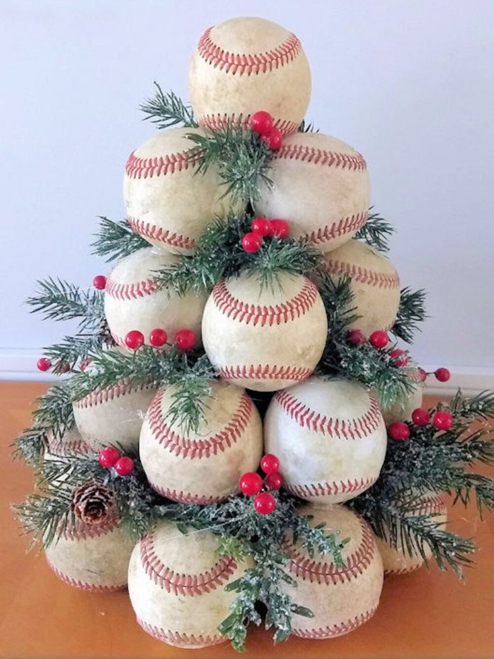 Used Leather Baseballs Christmas Tree